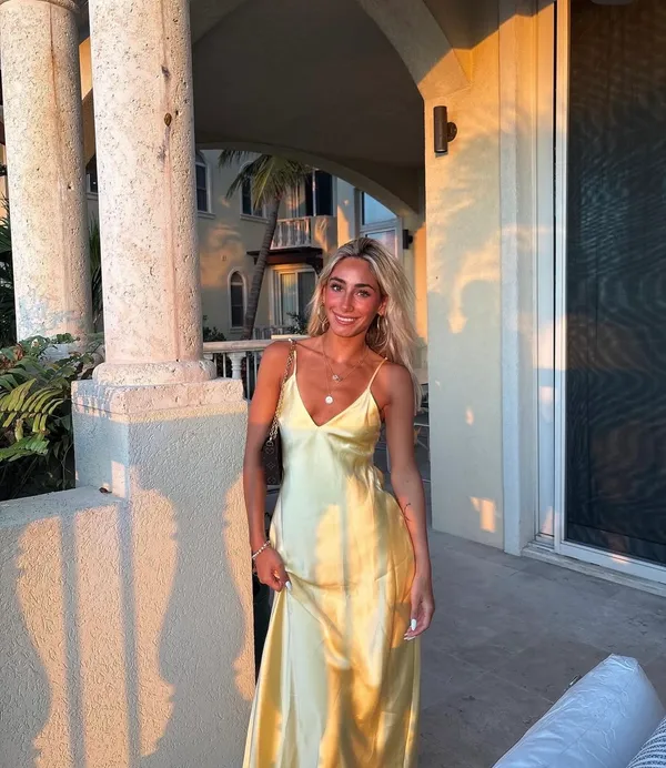 Zara maxi dress flowy butter yellow satin effect wedding evening party - Image 11