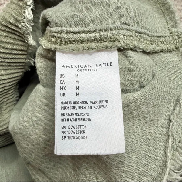 American Eagle Outfitters Corduroy Shirt Jacket Shacket Olive Green Medium M - Image 5