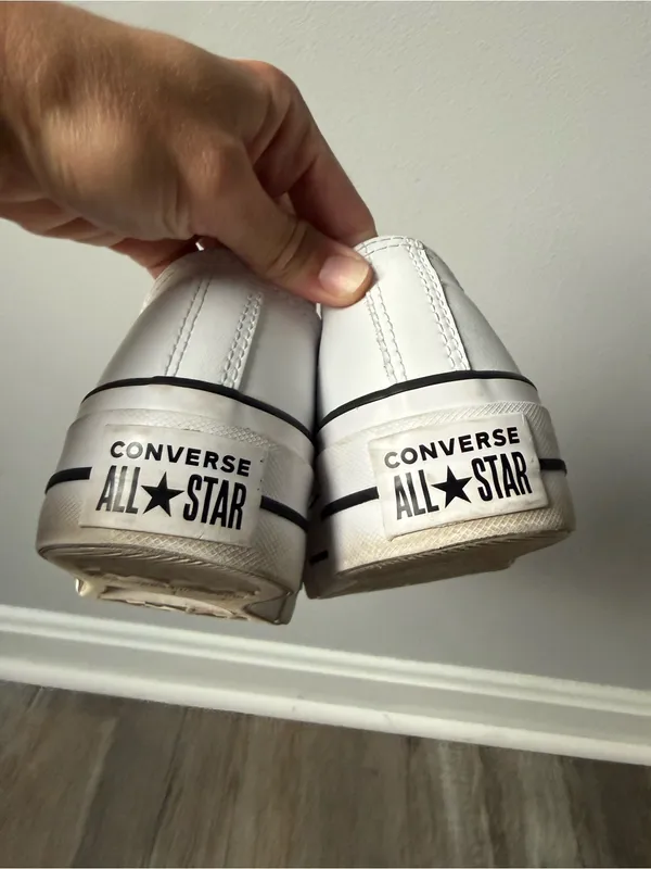 Converse Chuck Taylor All Star Lift Platform Leather Women Low Top Shoe White 6 - Image 12