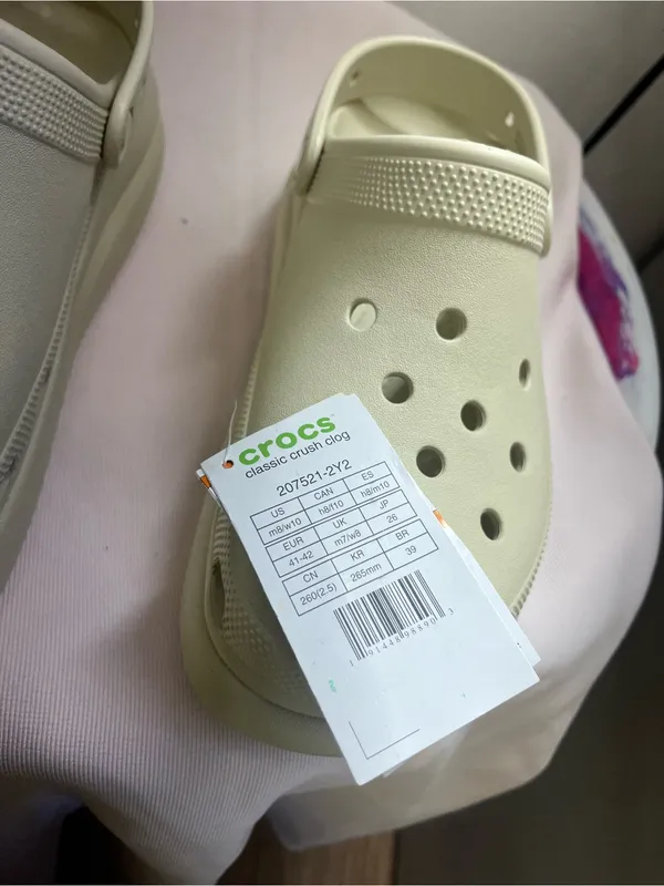 CROCS Classic Platform Clogs in Light Cream - Image 5