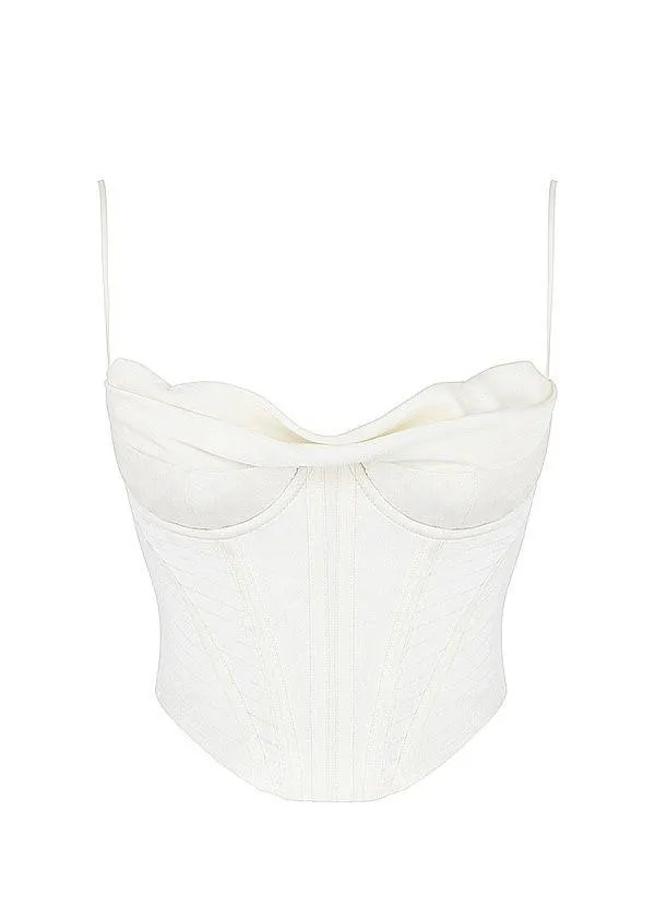 House Of CB 'Bea' Ivory Satin Draped Corset - Image 8