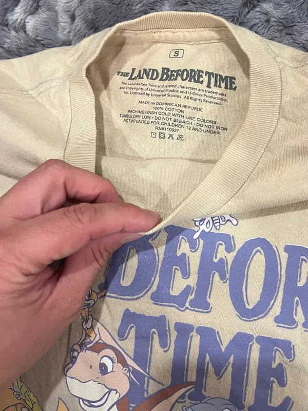 The Land Before Time Short Sleeve Graphic Tee - Beige with Multi-Color Print - Image 2