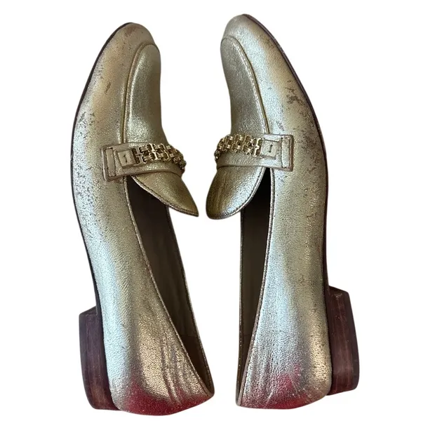 Tory Burch Gemini Link Metallic Gold Loafers‎ 9 - Image 9