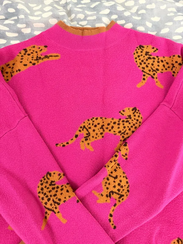 Cheetah sweater pink - Image 2
