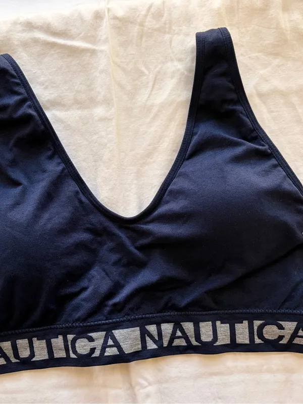 Nautica Navy Logo Elastic Bralette - Image 3