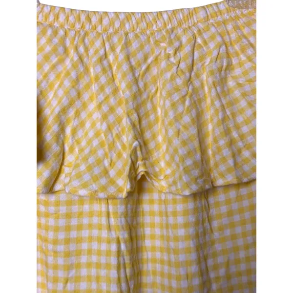 Old Navy Yellow and White Gingham Off Shoulder Dress Size Medium New with tag - Image 4
