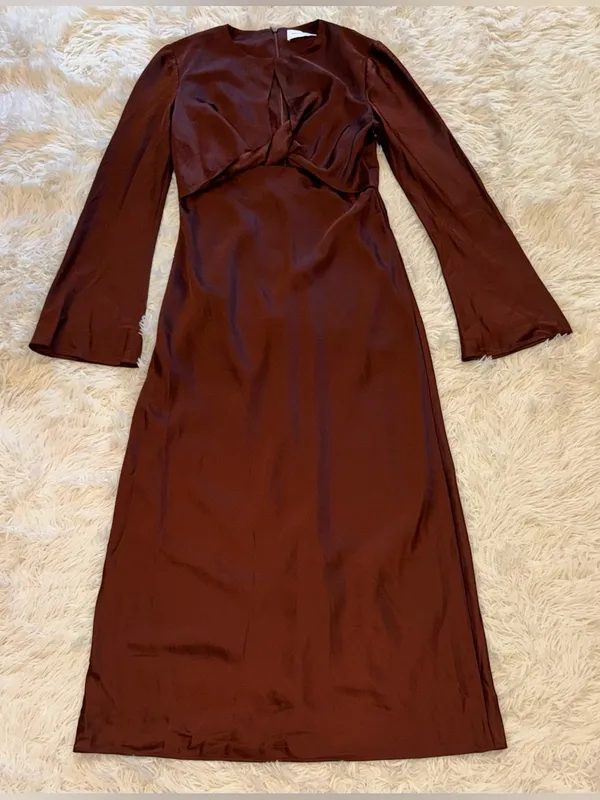 NEW Significant Other Molly Satin Cutout Long Sleeves Dress Sz 10 - Image 5