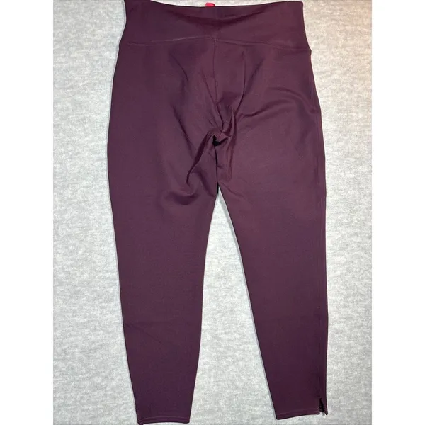 Spanx Burgundy Leggings‎ Pull On Athleisure Women's 3X Casual - Image 3