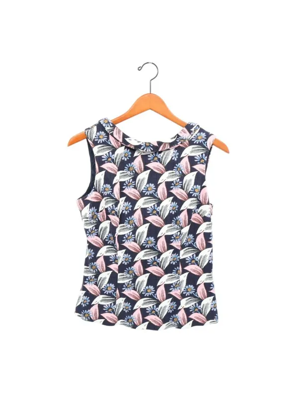 Boden Martha Sleeveless Lined Floral Top 8 Blue - Image 2