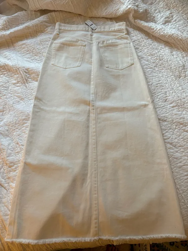 NWT J.Crew Maxi Denim Skirt White - Image 4