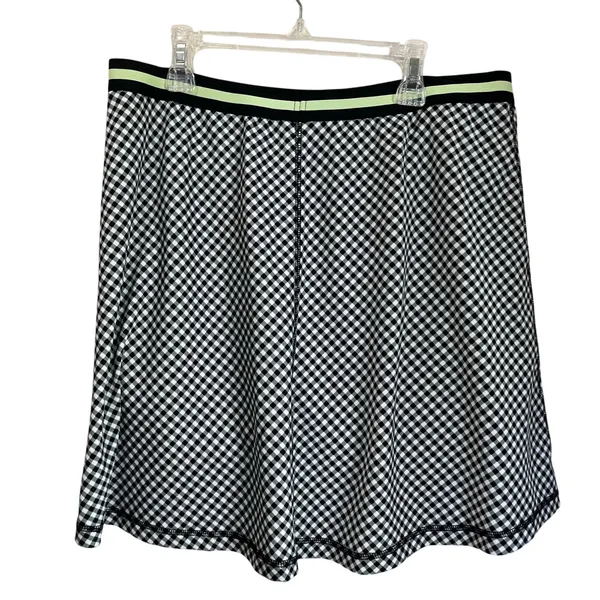 T by‎ Talbots Gingham Skort Golf Tennis Pull On Athletic Preppy Size L - Image 2