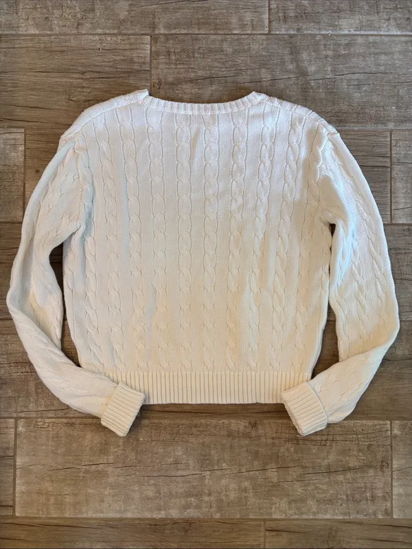 Brandy Melville John Galt Classic Cable Knit Women's Sweater - White - Image 2