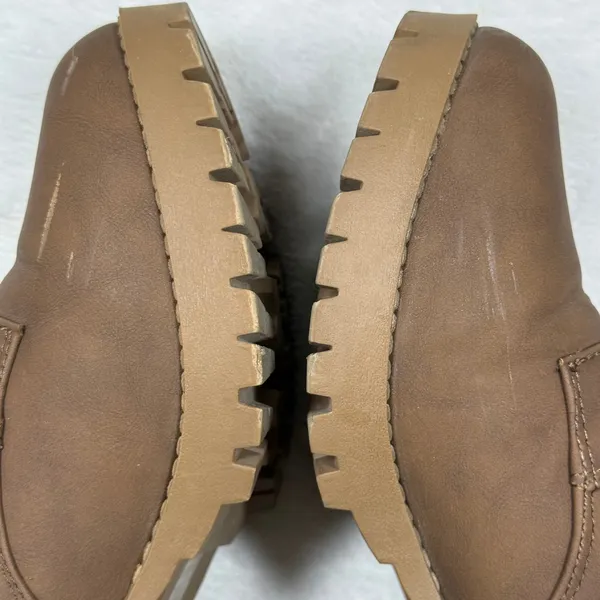 Soda Faux Leather Lace Up Combat‎ Ankle Boots Knit Cuff Block Heel Lug Sole 9W - Image 9