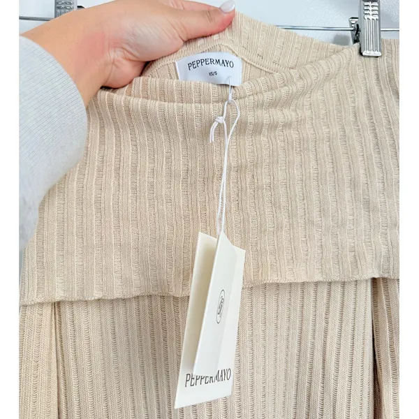 Peppermayo NWT‎ Jacqueline Knit Maxi Dress Beige XS-S Casual Neutral Bodycon - Image 7