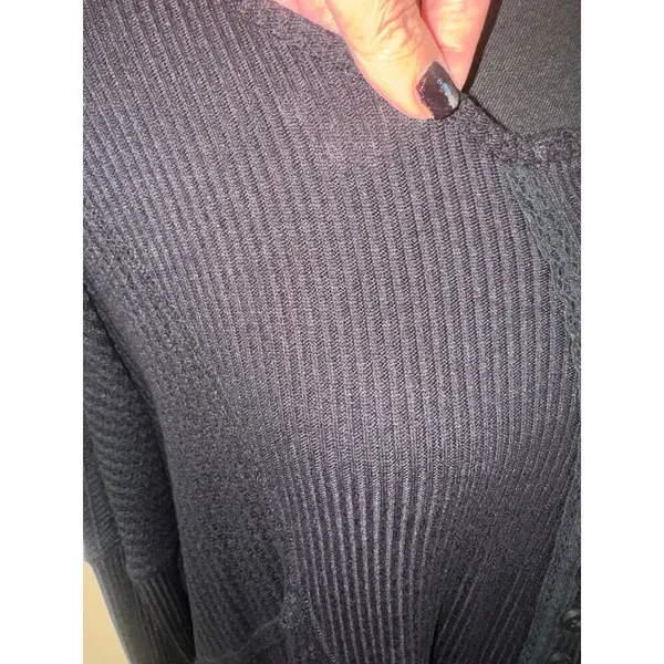 Black Leo Henley Waffle Knit - Image 14