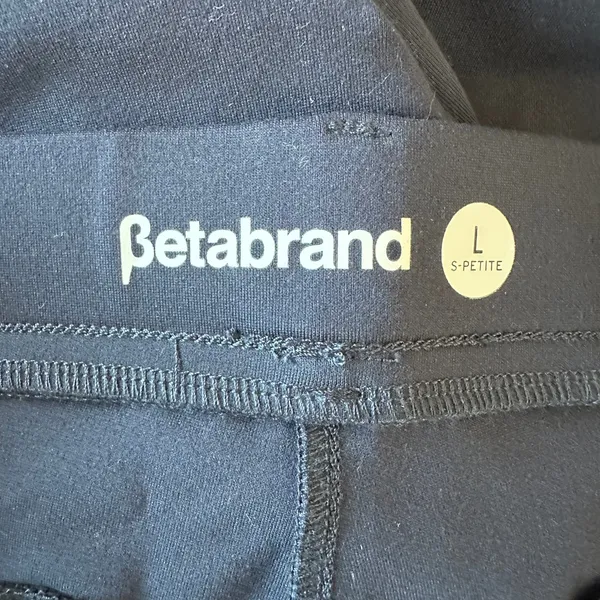 L Petite Short Betabrand Dress Pant Yoga 28.5 Inseam Straight Leg Navy Comfort - Image 3