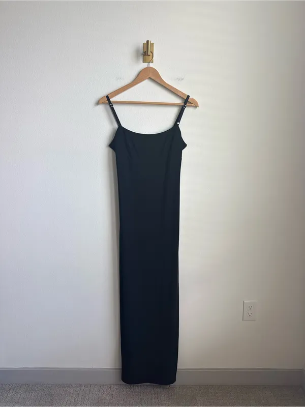 Vintage City Triangles Black Rhinestone Strap Maxi Dress Y2K Small - Image 2