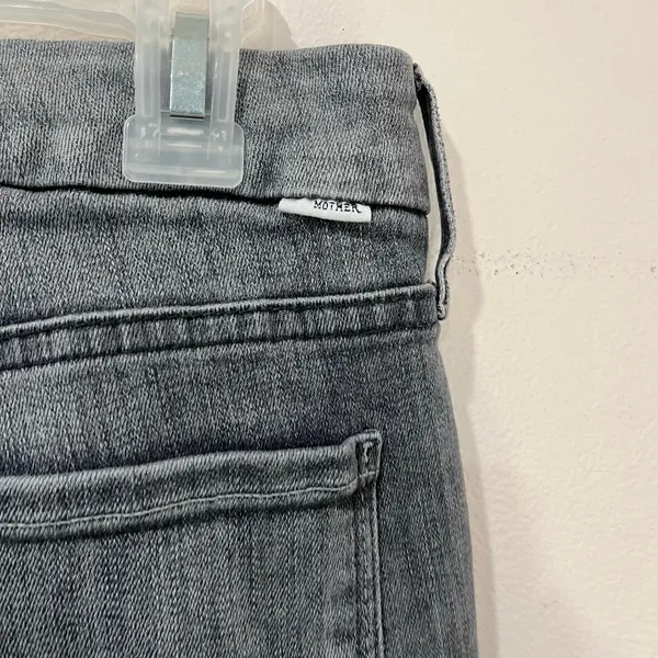 Mother Looker Ankle Fray Skinny‎ Jeans Sz 28 All Nighter Premium Denim Gray - Image 4