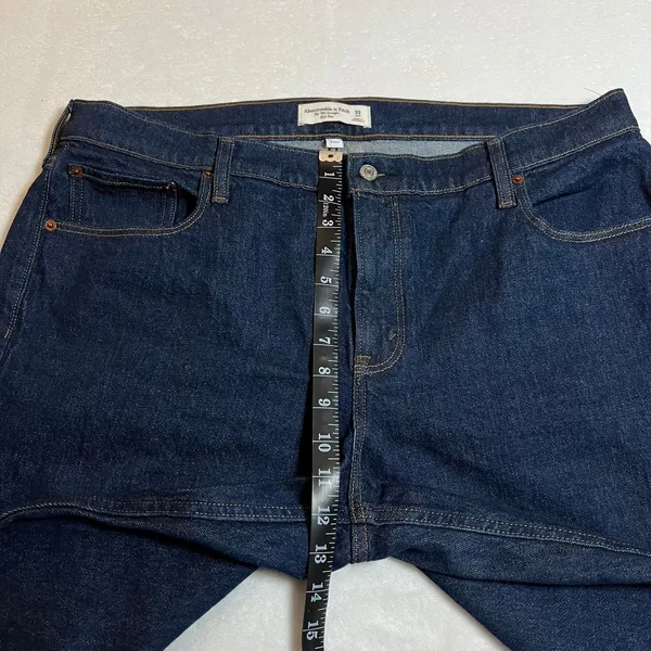 Abercrombie & Fitch Curve Love Mid Rise 90s Straight Jeans Size 33L Casual - Image 8