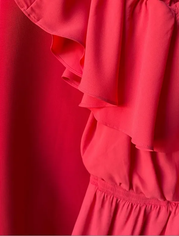 Express orange/Red Off-Shoulder Ruffle dress - Image 7