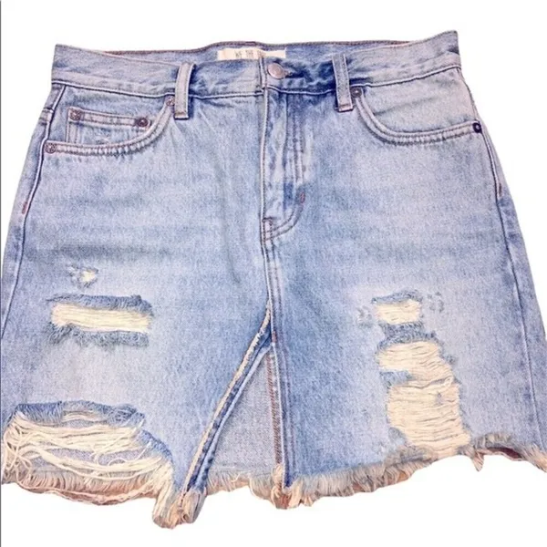 We the Free size 25 distressed jean skirt - Image 2