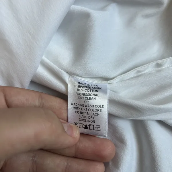 Kal Rieman Ginna Tailored Shirt Button Down Size 2 White Classic Preppy Designer - Image 4