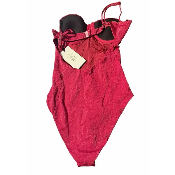 $175 NWT ONIA Pink Shimmer Anemone Underwire Belle One Piece Swimsuit Balconette - Image 4