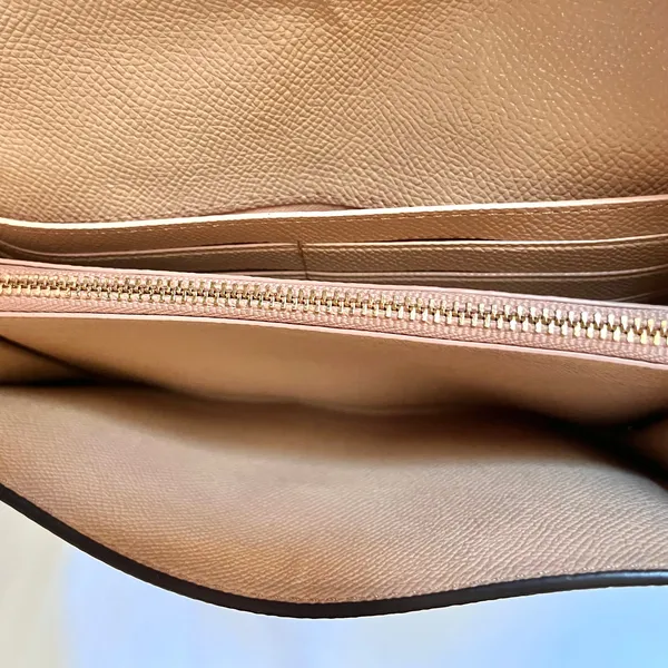 Coach Rose Gold Leather Gold Turnlock Chain Crossbody Convertible Bag #F22828 - Image 4