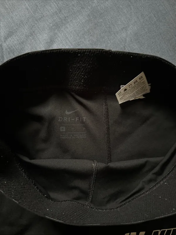 Nike Black Compression Shorts with White Logo - Image 2