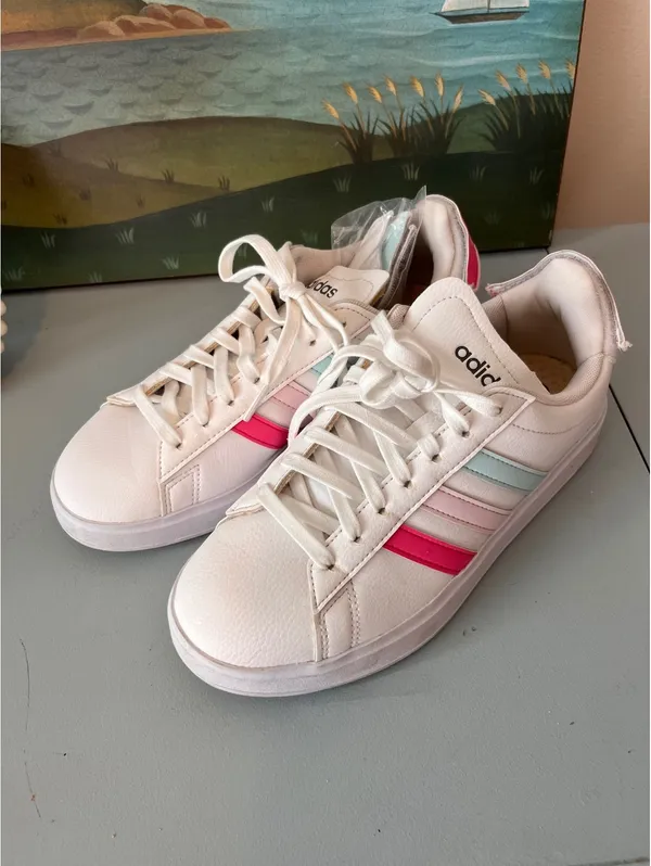 Adidas Grand Court 2.0 Pastel Stripes Sneakers - Image 9