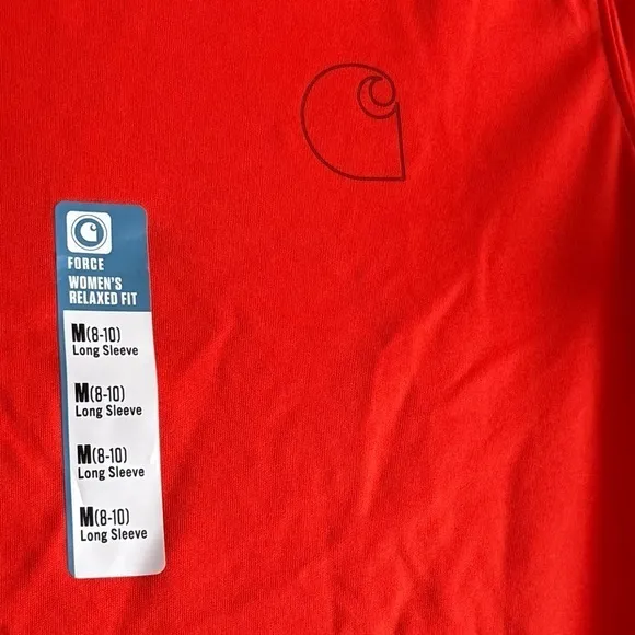 NEW Carhartt Force Sun Defender Women’s Orange Red Long Sleeve Shirt NWT Medium - Image 2