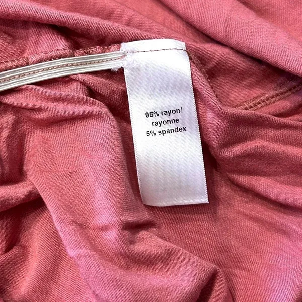 Womens Pink‎ Ruched T Shirt Size XL Dress Boho Cottagecore Chic Bodycon Dress - Image 6