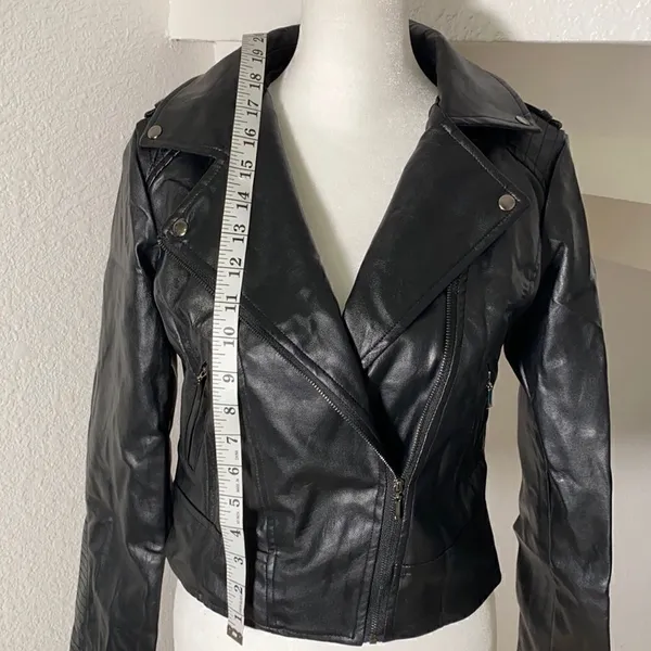 Women’s Black Faux Leather Jacket Small Lil Peep NWT - Image 6