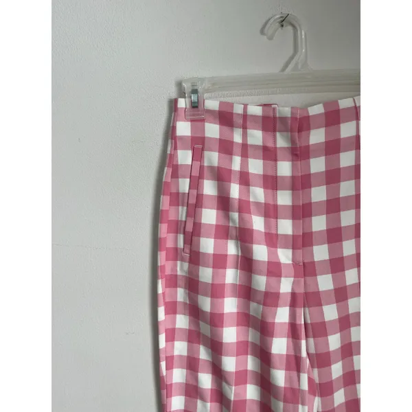 Zara‎ Pink White Gingham Picnic Ankle Pants Retro Size Small Easter Spring - Image 6