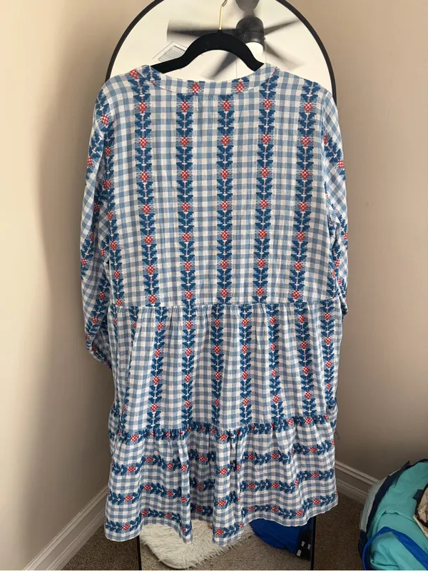 Mud Pie Blue and White Gingham Eliza Yarn Dye Dress - Image 10