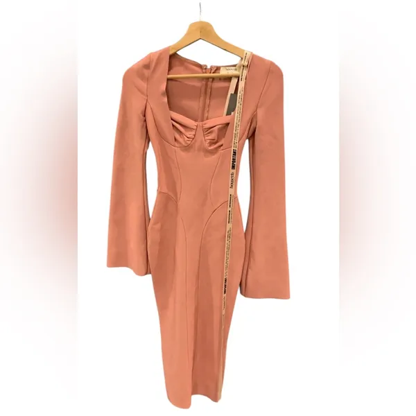 New House of CB London BODY Rose Bandage Midi Dress Long sleeve Pink bandage Y2K - Image 8
