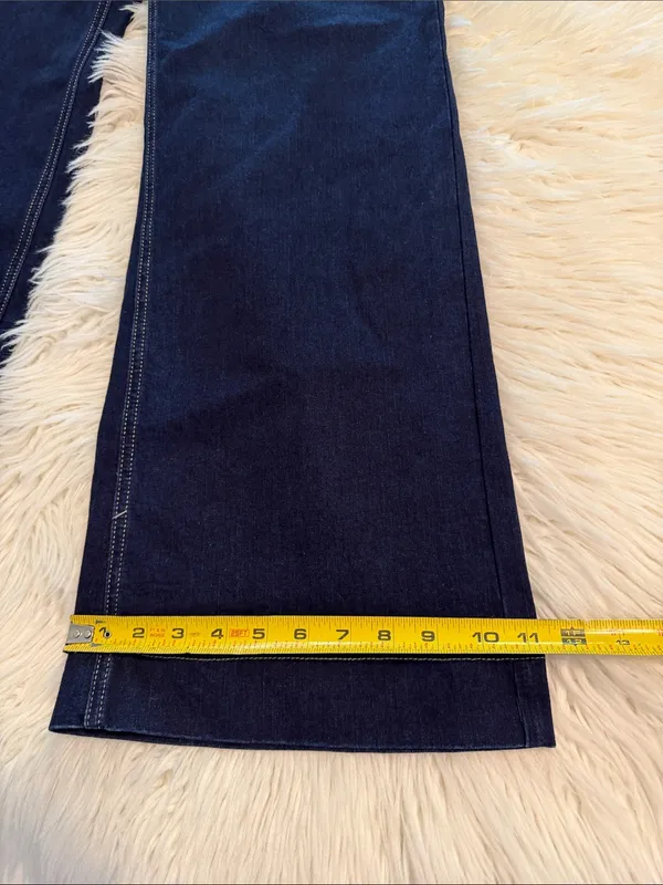 FLAMINGALS Dark Blue Wide-Leg Women's Jeans size XL brand new inseam 30” - Image 5