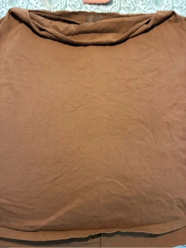 Nuuds Vintage Cotton Off The Shoulder T-Shirt Chocolate Size XL - Image 3