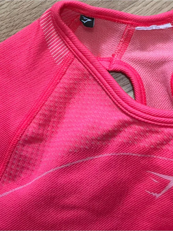 #88 Gymshark Pink Ultra Seamless Crop Top Size S - Image 8