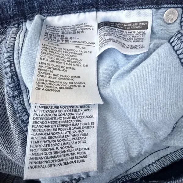 Levi's 505 Straight‎ Jeans Women 12 Dark Wash Blue Stretch Denim Mid Rise Retro - Image 7