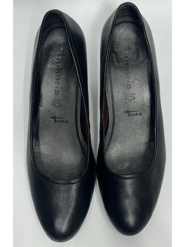 Tamaris Leather Pumps Heels Womens 40/9 Black Memory Foam insole shock absorber - Image 4