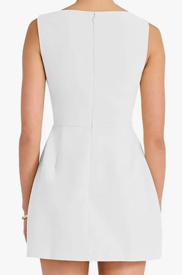 Amazon Women's Bodycon White Boat Neck Mini Dress - Image 3
