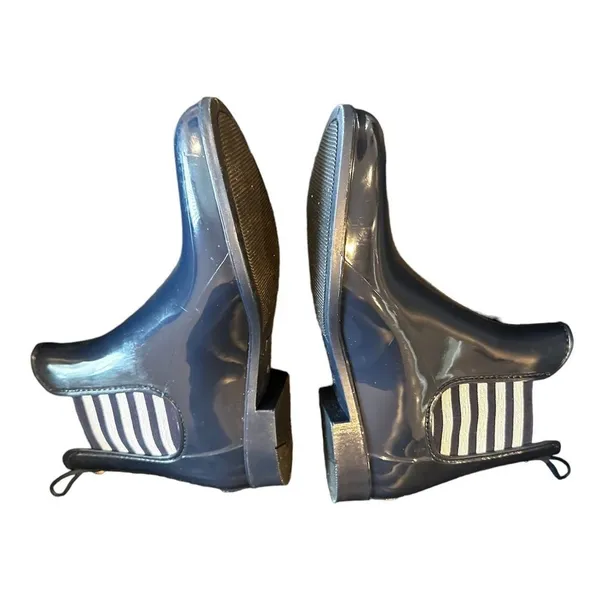 London Fog Piccadilly Blue White Ankle Waterproof Rain Booties 10 - Image 3