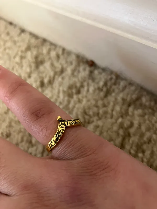 Gold Antique Vintage Engraved Ring - Image 2