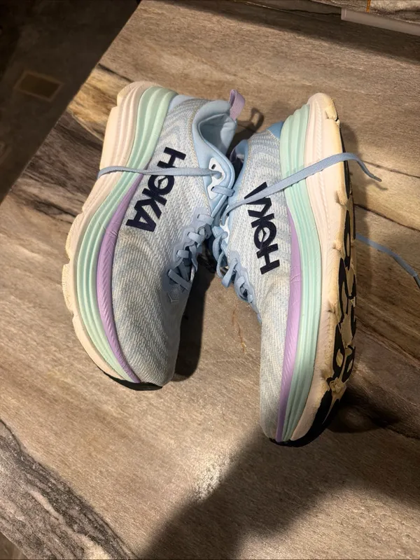Hoka Women's Light Blue Running Shoe with Mint & Lavender Accents - Image 2