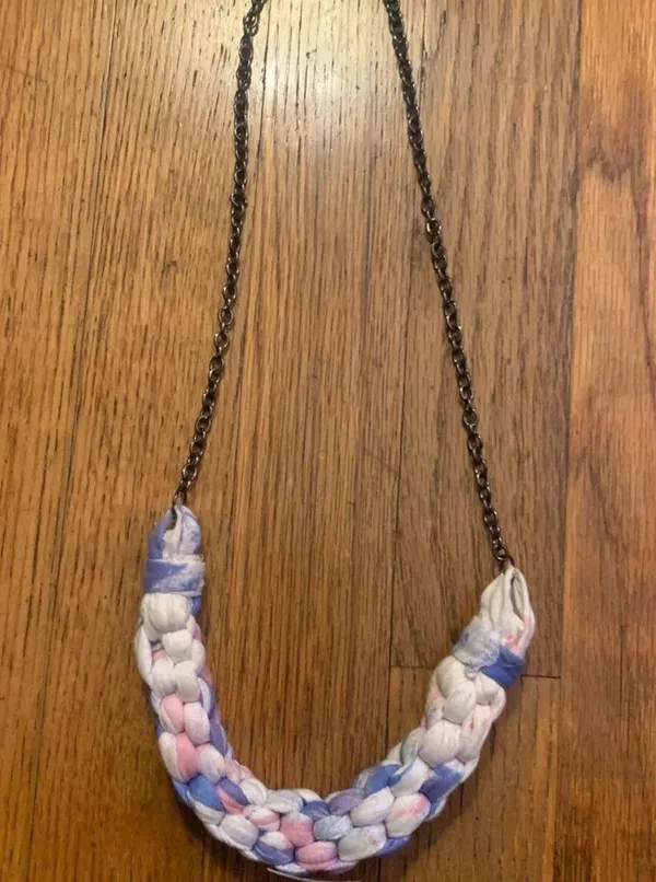 Handmade Cotton Knotted Tie Dyed Necklace - Image 4