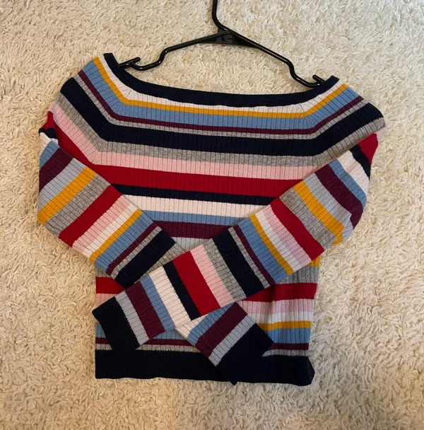 Striped crop long sleeve Multi - Image 2
