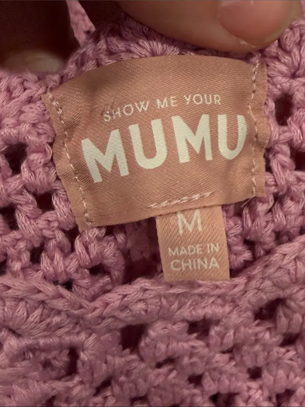 Showe Me Your MuMu Cleo Coverup in Bright Lilac Crochet - Image 3