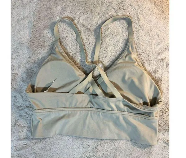 Aerie Women's Medium Support Sports Bra M Cream Racerback - Image 3