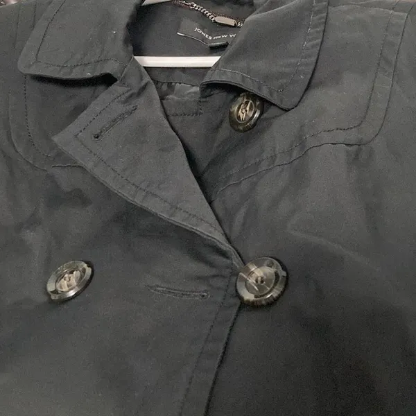 Jones New York Double Breasted Raincoat Trench Coat in Black - Image 5